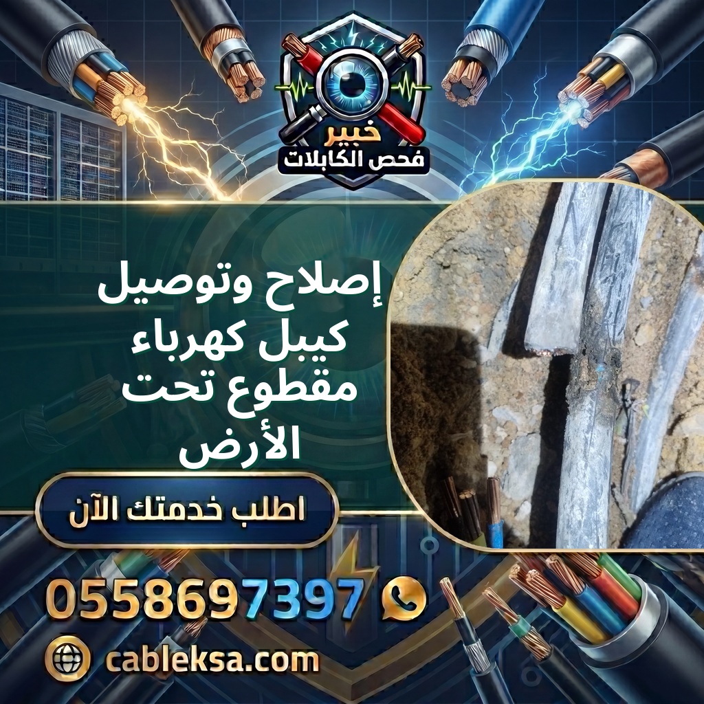 إصلاح وتوصيل كيبل كهرباء مقطوع تحت الأرض