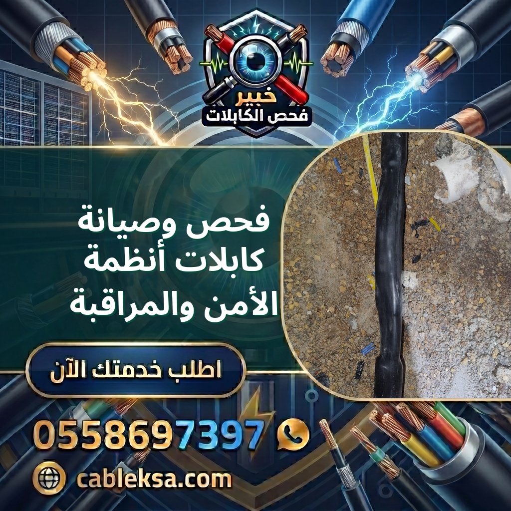 فحص وصيانة كابلات أنظمة الأمن والمراقبة
