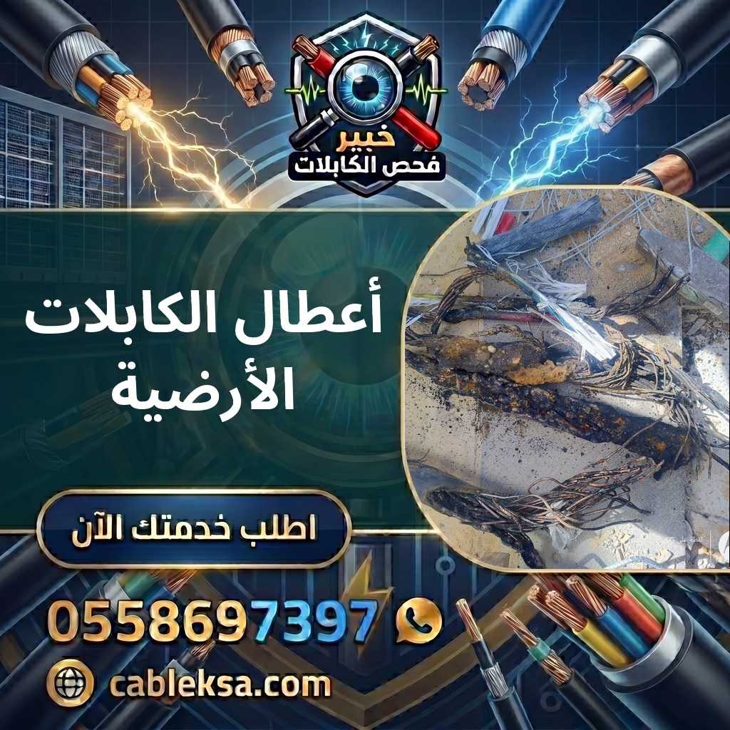 أعطال الكابلات الأرضية — الدليل الشامل | خبير فحص الكابلات 0558697397