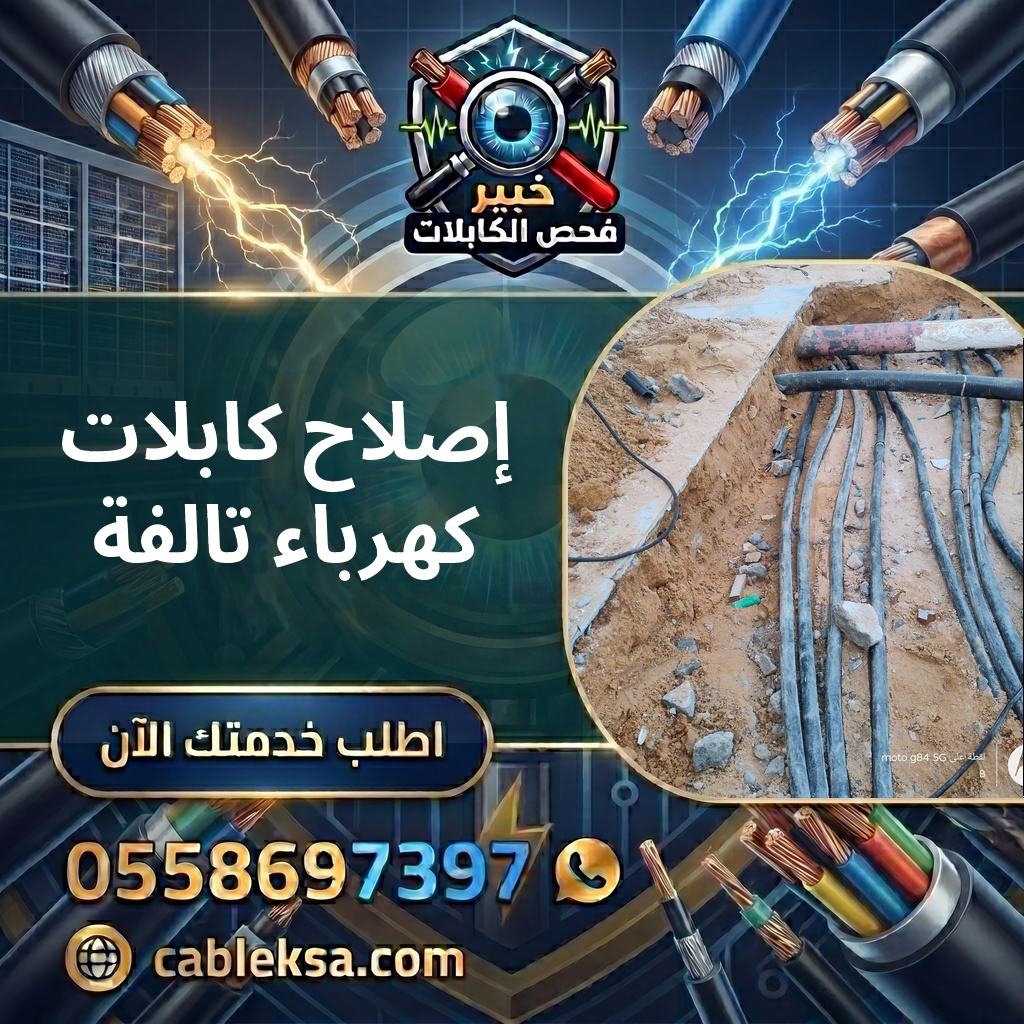 إصلاح كابلات كهرباء تالفة