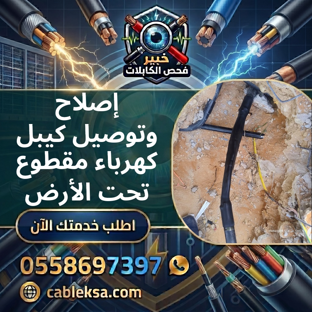 إصلاح وتوصيل كيبل كهرباء مقطوع تحت الأرض
