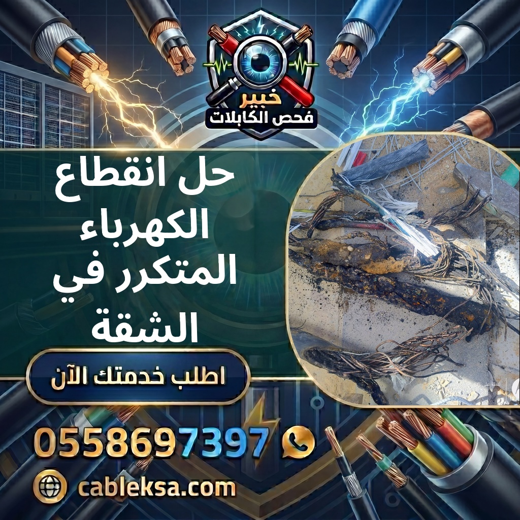 حل انقطاع الكهرباء المتكرر في الشقة — فحص الكابل الأرضي